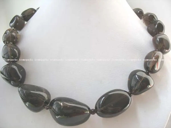 

wholesale charming 19" 15-35-15mm smoky quartz necklace