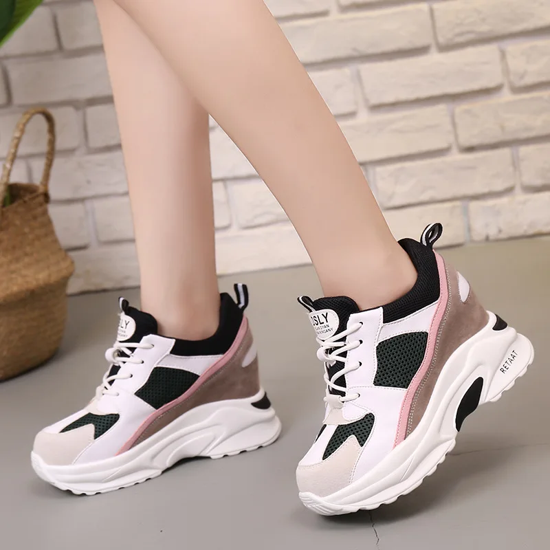 2018 обувь с сеткой на платформе женская Корейская версия из дышащего ShoesCasual сезон: