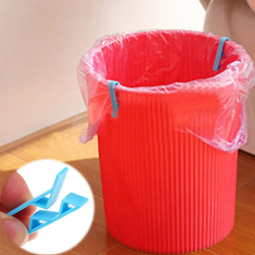 

2PC Practical Waste Basket Clamp Garbage Rubbish Bag Anti-Slip Fixation Clip Holder For Kitchen Accessories