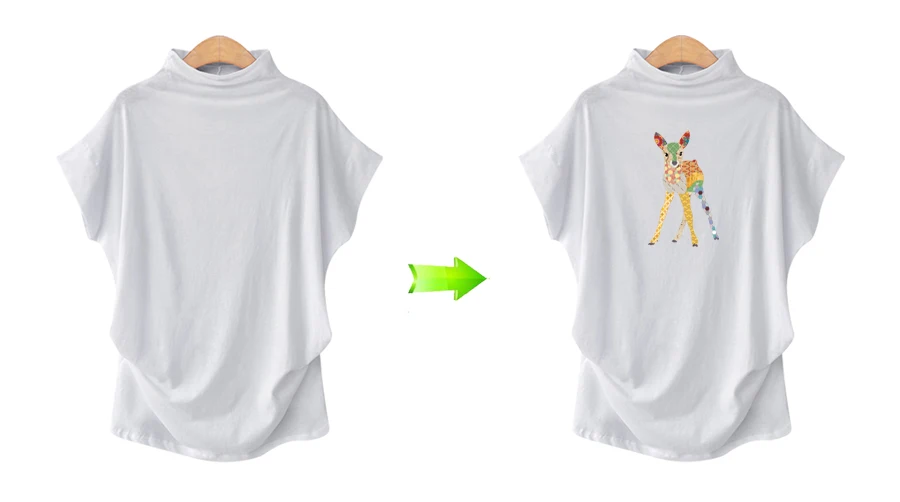 Color Deer Iron On Patch Washable Diy Accessory New Design Heat Transfer Badges Clothing Deco Stickers  (4)