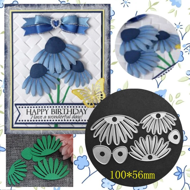 

New Petal Flower Metal Cutting Dies for Scrapbooking DIY Album Embossing Folder Paper Cards Maker Template Decor Stencils Craft