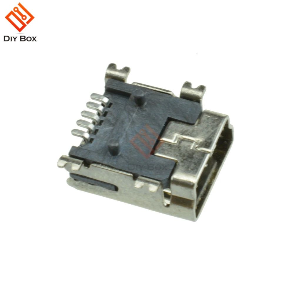 100PCS Mini USB SMD 5 Pin Female Mini B Socket Connector Plugin