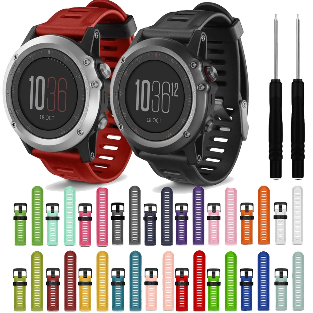 16 видов цветов 26 мм ремешок для часов Garmin Fenix 5X/5X Plus силиконовый дышащий с