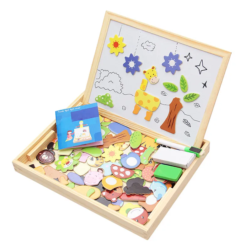 

Children's Three-dimensional Puzzle Magnetic Animal Fight Spell Music Puzzle Wooden Toys