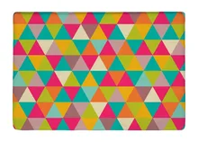 Floor Mat Rainbow Color Abstract Kaleidoscope Geometric Triangles Print Non-slip Rugs Carpets For Indoor Outdoor Living Room