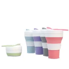 Большая сжимаемая бутылка складные силиконовые чашки Герметичные банки бутылки-тюбики, как видно на ТВ-органайзер бутылка для воды