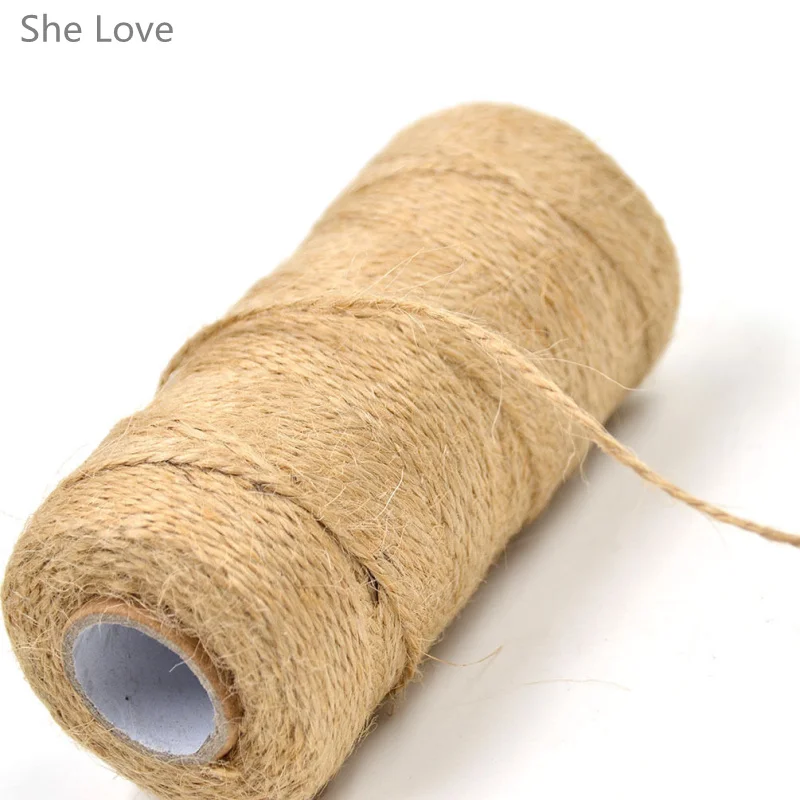 Chzimade 100 Meters Natural Dry Twine Cord Jute Twine Rope Thread For DIY Decor Toy Crafts Parts