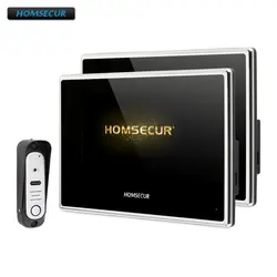 HOMSECUR 7 "проводной AHD видео домофон вызова Системы с одна кнопка разблокировки BC051HD-S + BM718HD-B