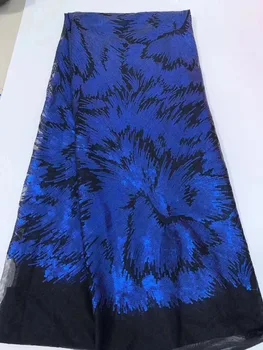 

2019 Embroidered African Cord Laces Fabrics With Sequins High Quality Nigerian Gold Line lace fabric For France lace party