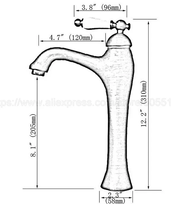 Oil Rubbed Bronze Bathroom Sink Basin Faucet Single Ceramic Handle Single Hole Deck Mounted basin tap znf551