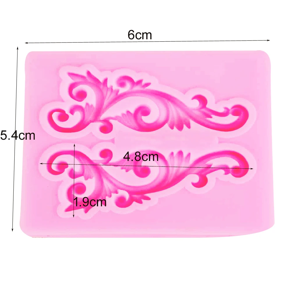 M667 Baroque Scrolls Cake Border Silicone Molds Clay Molds Fondant Cake Decorating Tools Gumpaste Chocolate Candy Moulds