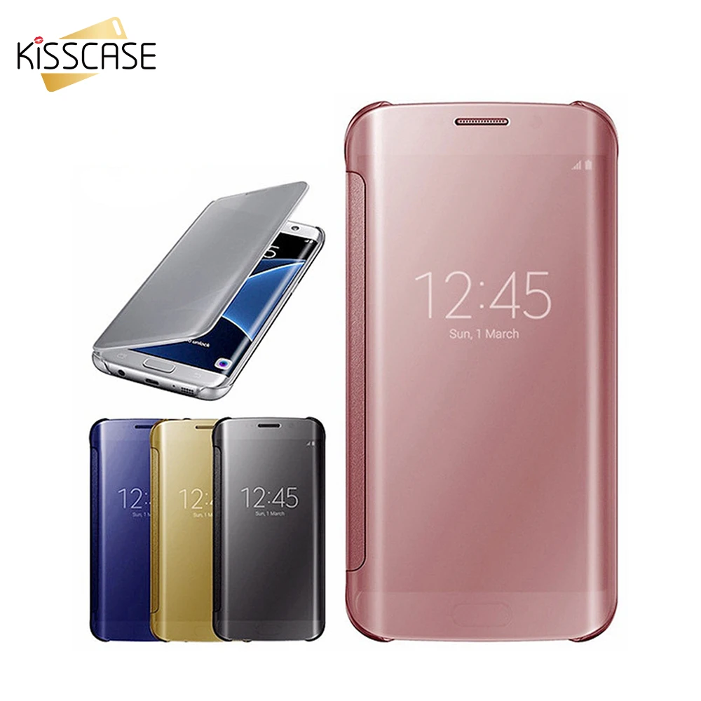 KISSCASE зеркало флип чехол для samsung Galaxy A5 A3 A7 2017 Оригинальный телефона S8 плюс S7 S6 край