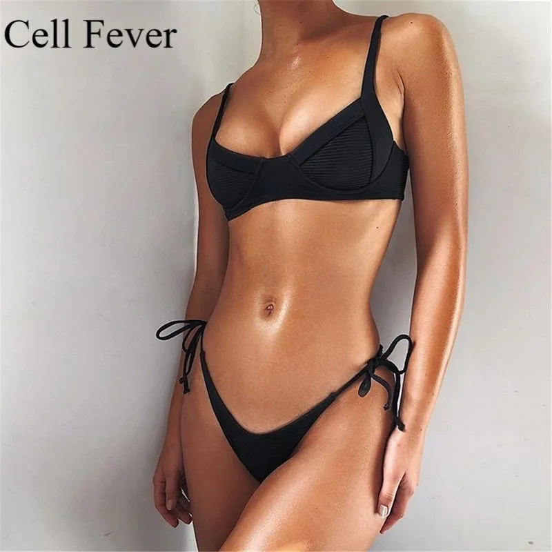 

Bikini 2019 Women's Swimming Suit Cut Out Thong Bathing Suit Low Waist Sexy Swimsuit Solid Micro Swimwear Bandage Beachwear