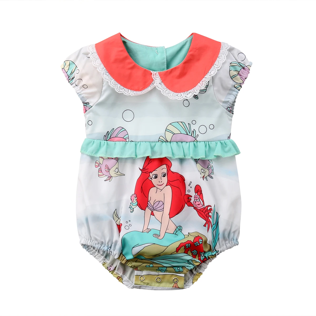 

Cartoon Mermaid Newborn Infant Baby Girls Romper Jumpsuit Summer Baby Girls Clothes