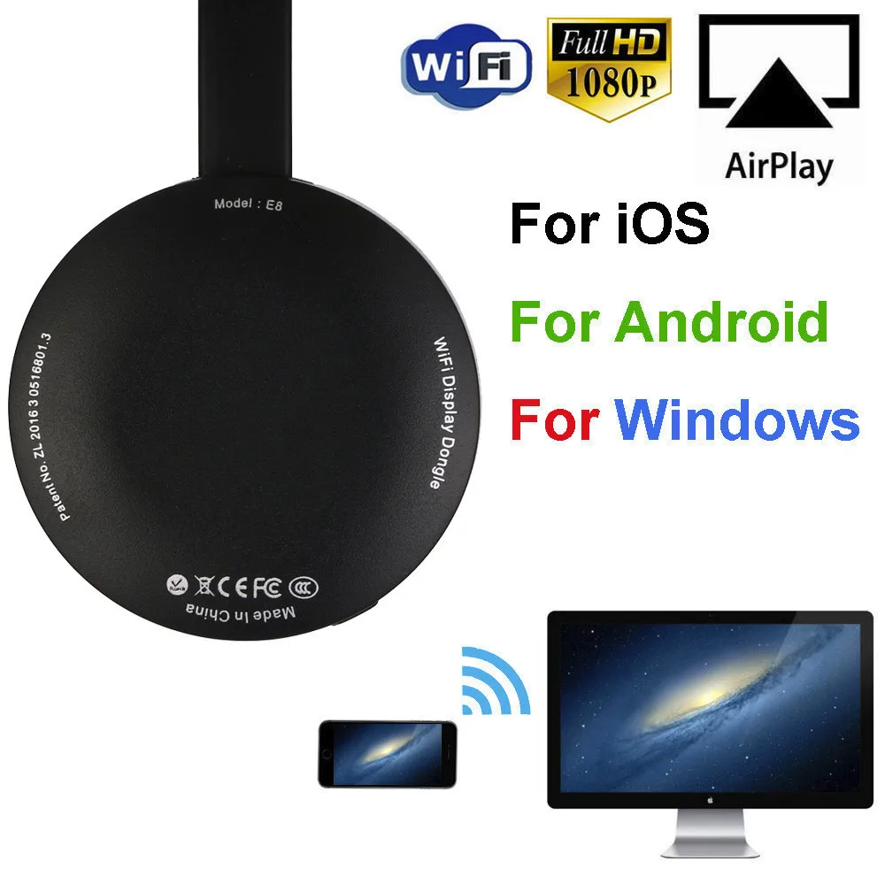 Miracast 1080 P WiFi Дисплей ТВ ключ беспроводной спутниковый ресивер HDMI AirPlay DLNA Share ly