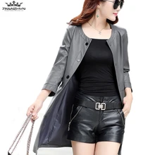 Tnlnzhyn новая весенняя Осенняя Женская куртка из искусственной кожи, Женская куртка большого размера из искусственной кожи, пальто средней длины, кожаная верхняя одежда Y1110