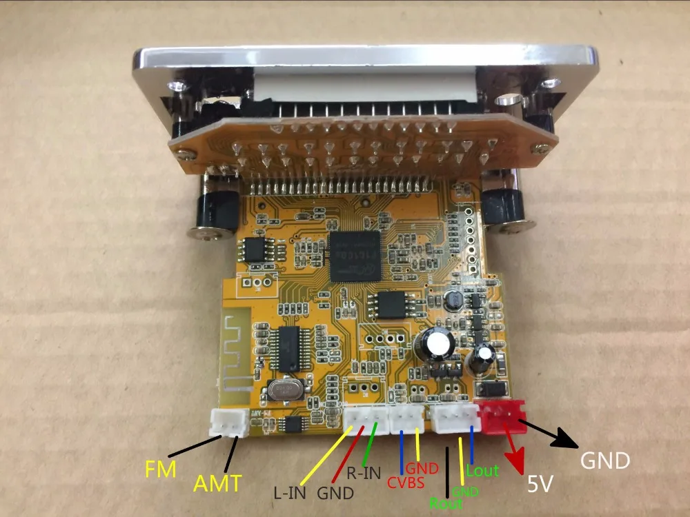 12 В стерео музыка беспроводной Bluetooth 4,2 видео декодер плата RM/RMVB FLAC APE BT MP3 JPEG фоны AUX U диск и TF USB FM