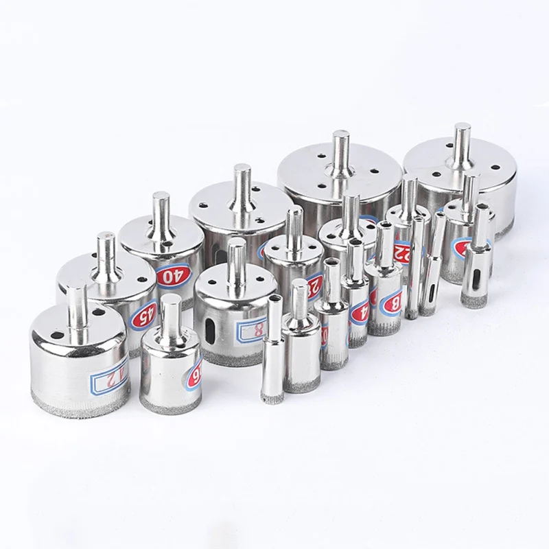 11Pcs Diamond Coated Core Hole Saw Drill Bit Set Tools for Tiles Marble Glass Ceramic 11Pcs Diamond Coated Core Hole Saw Drill Bit Set Tools for Tiles Marble Glass Ceramic