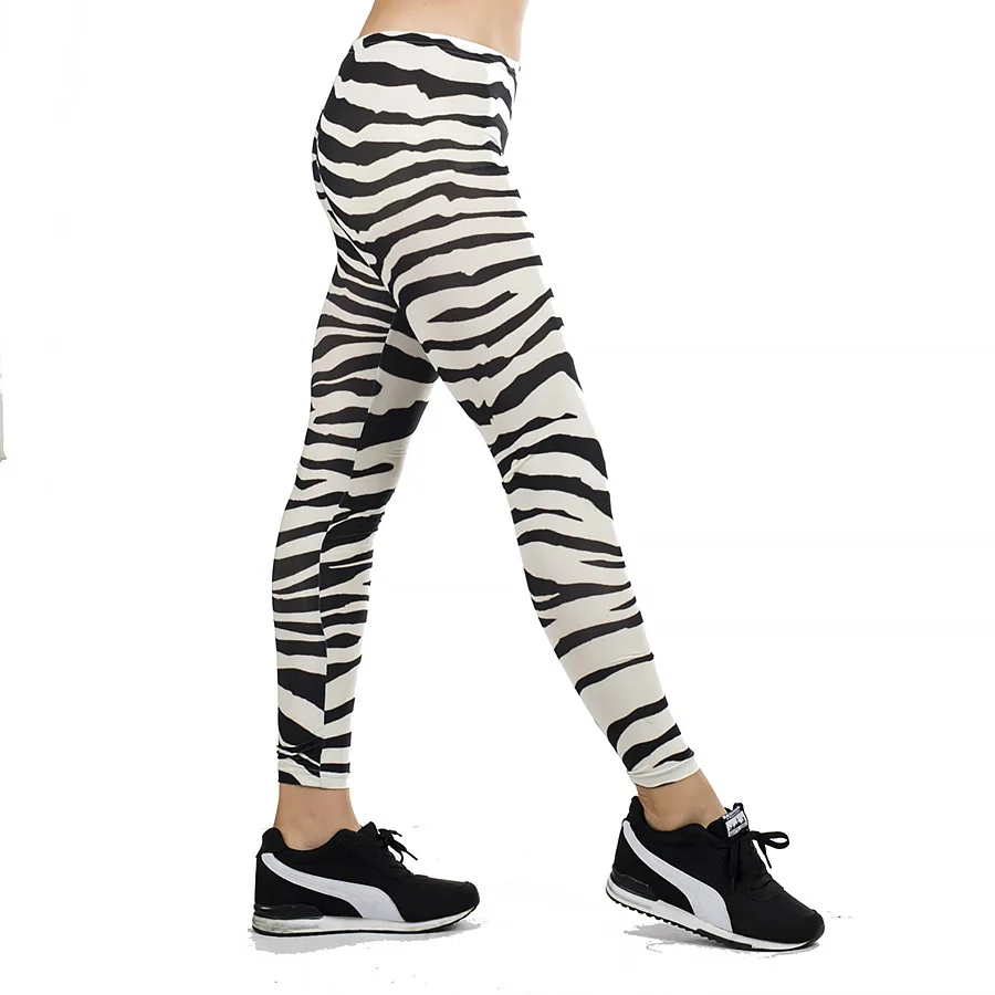 Lei-SAGLY женские летние леггинсы с цифровой печатью Zebra-Stripe skinny leggings Black Milk Slim женские лекинсы штаны