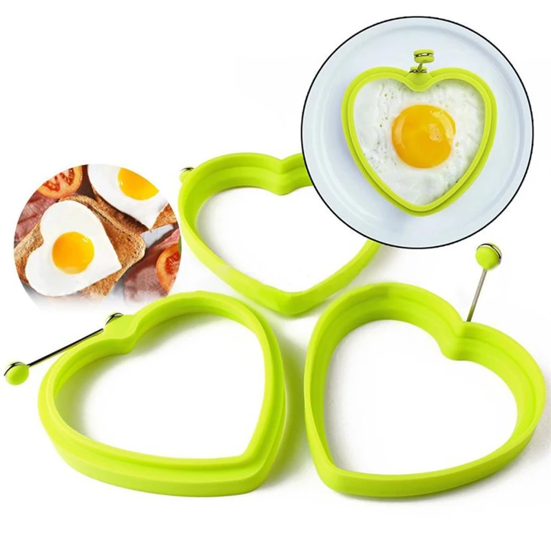 2018 New Practical  Silicone Round Egg Rings Pancake Mold Ring W Handles Nonstick Fried Frying hot sale C0329#0                 01