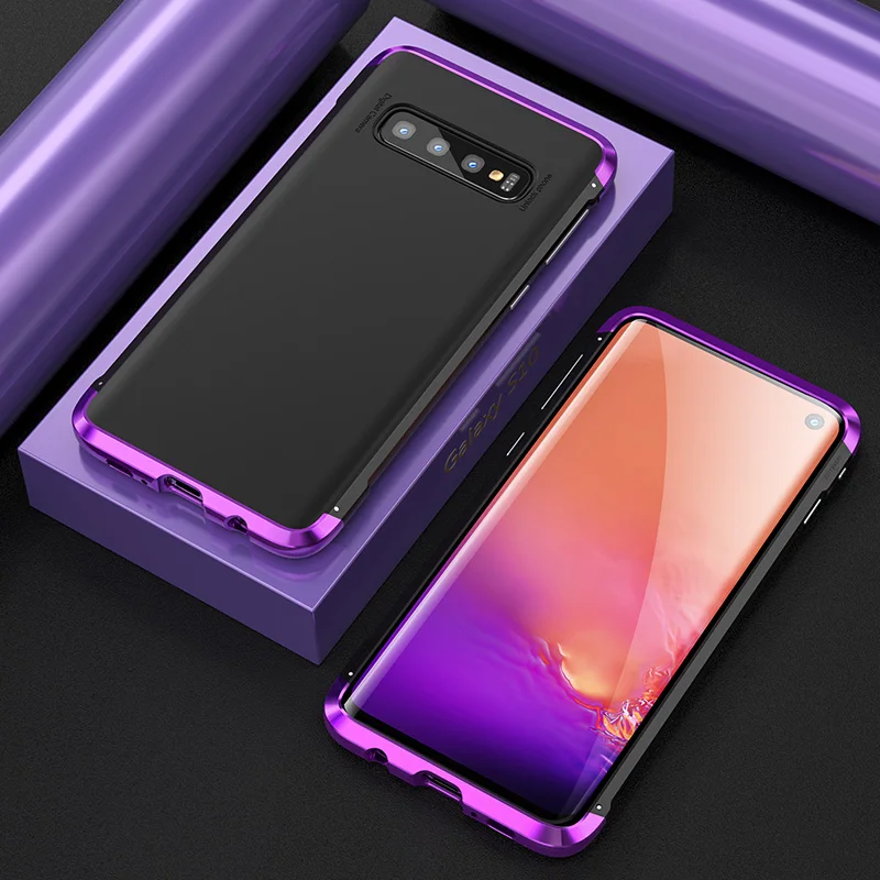 Противоударный металлический чехол-бампер для samsung Galaxy S10 Plus S9 чехол жесткий защитный пластиковый чехол для задней панели для samsung S10Plus S9Plus Coque