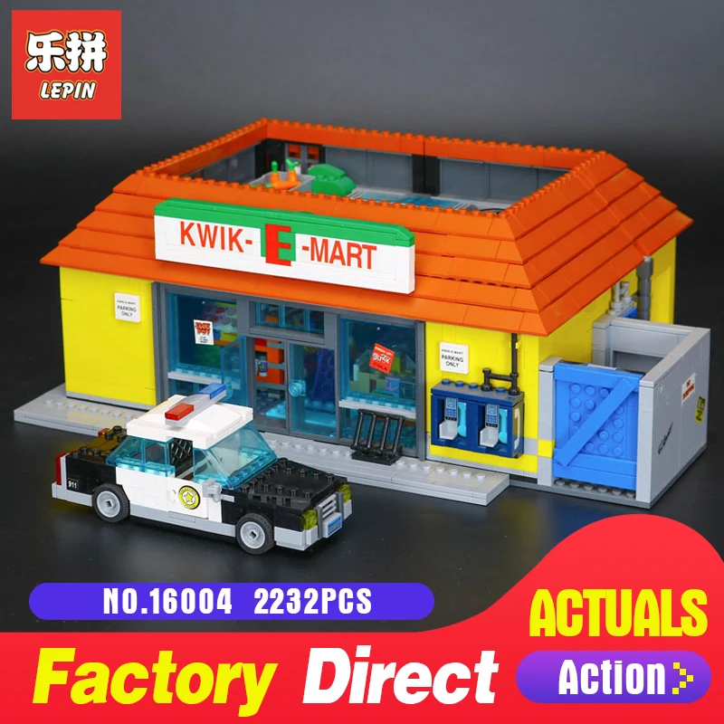 

LEPIN 16004 2232Pcs The movies series the Simpsons Action Model Building Block Bricks Compatible 71016 for children gifts