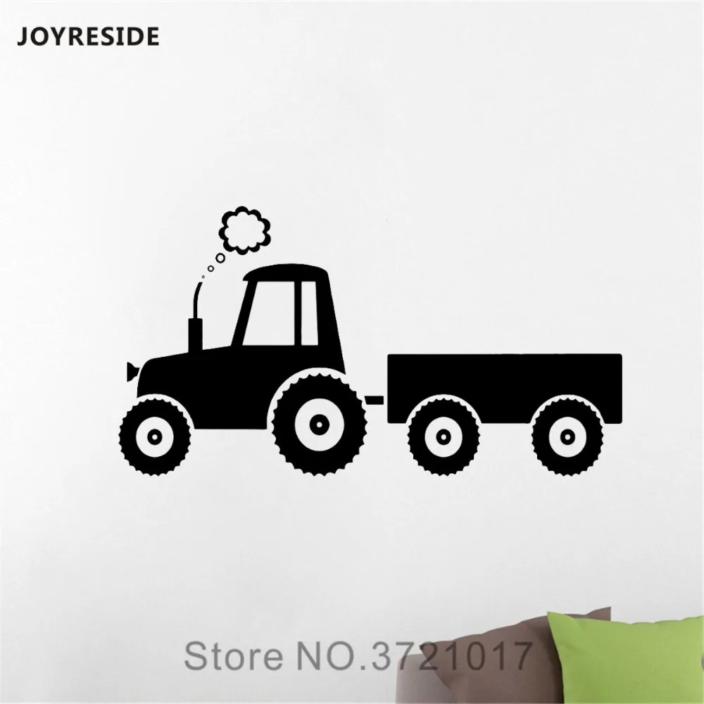 Us 5 17 25 Off Joyreside Tractor Trailer Wall Farm Decals Vinyl Sticker Home Interior Decorations Children S Kids Room Living Room Mural A1608 In