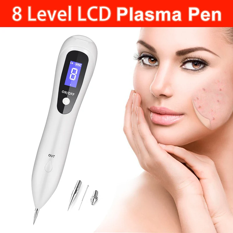 8 level LCD Laser Plasma Pen Remove tattoo/Mole Removal Face skin tag removal Freckle/Wart Dark Spot remover skin care machine 1