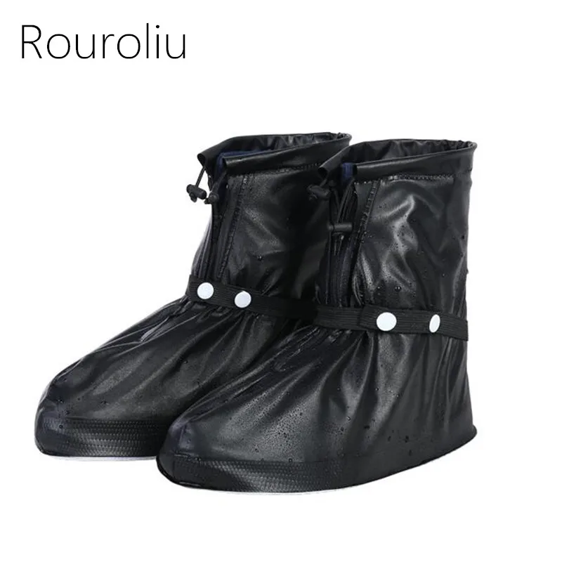 

Rouroliu Unisex Reusable Rain Protective Cover For Shoes Comfortable High-Top Anti-Slip Hard-Wearing Thick Overshoes RB170