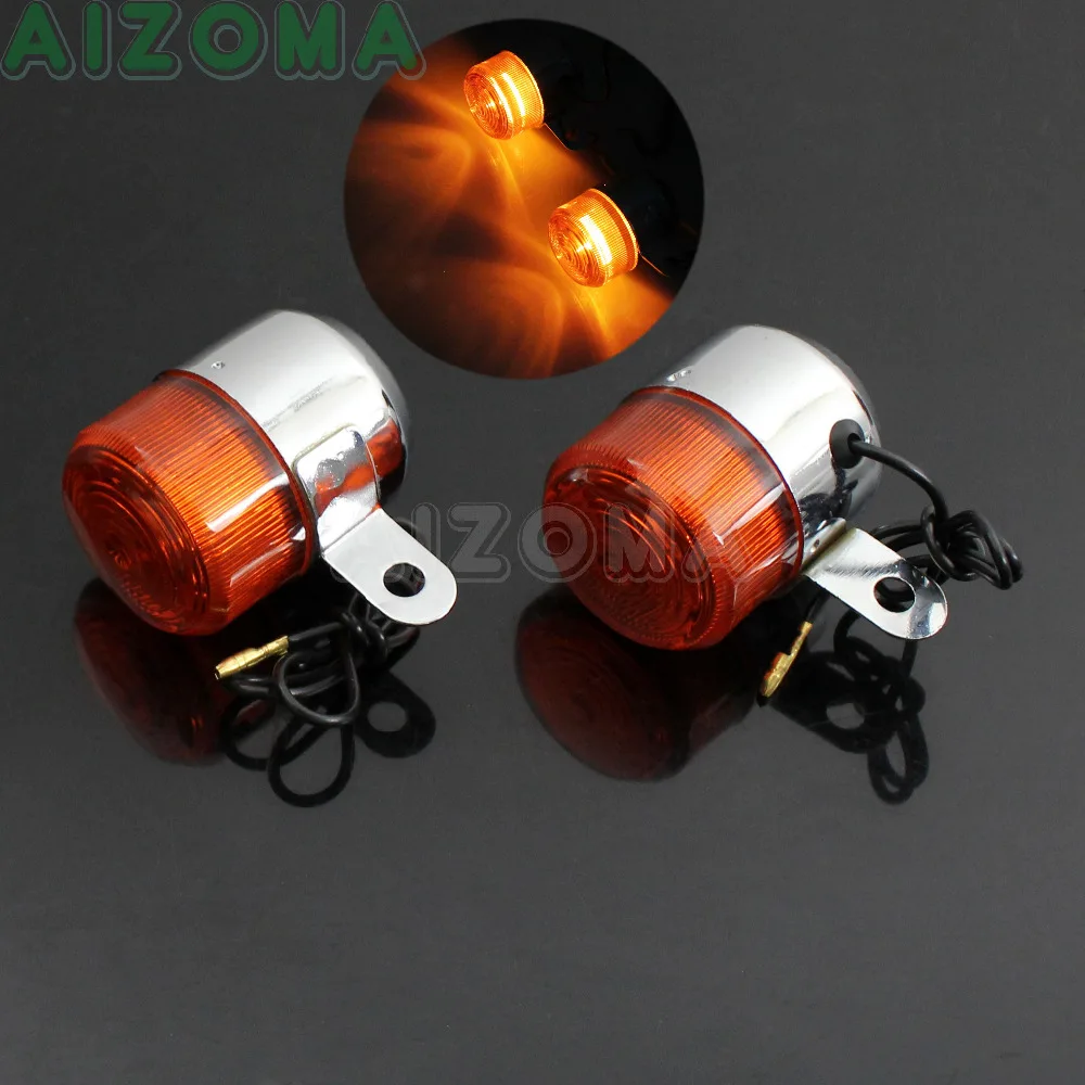 

Chrome Motorcycles Signal Indicator 12v 10w Turn Signals Flasher Light Amber Blinker For Honda ST50 ST70 CT70 Z50 Cafe Racer