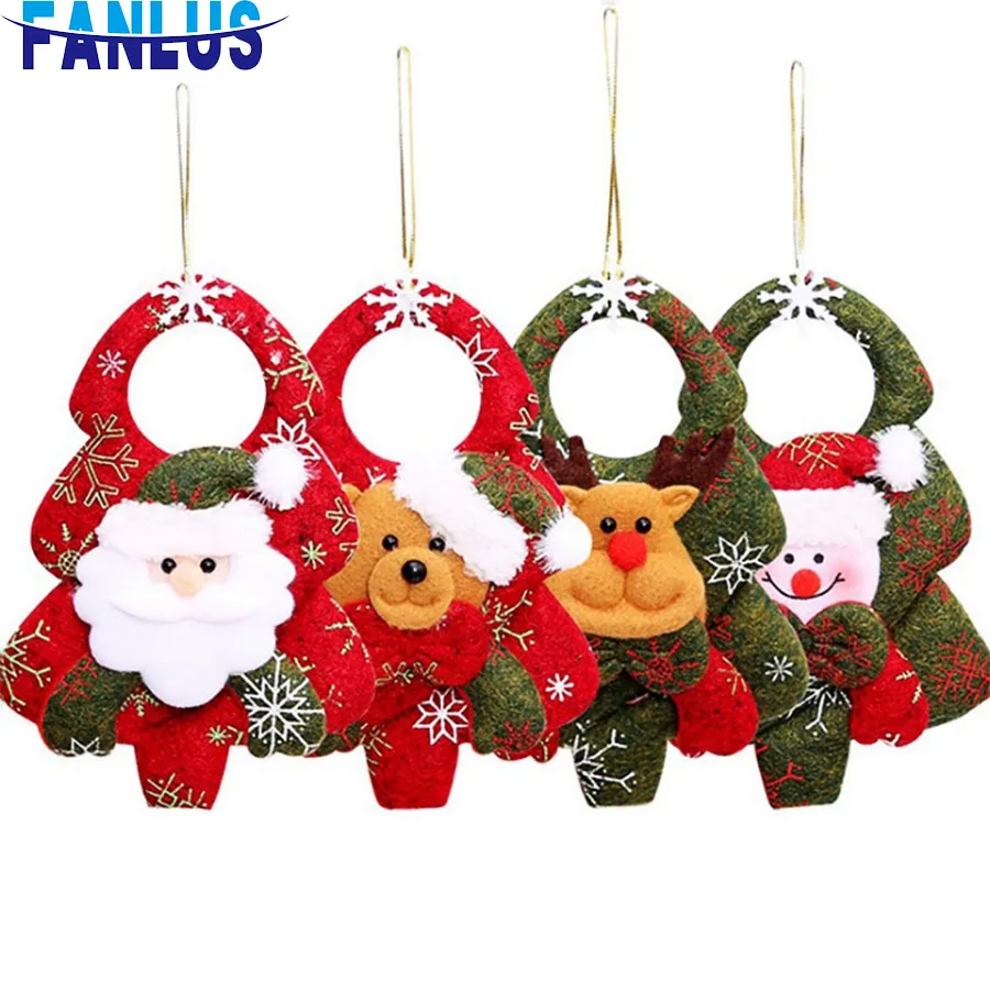 

1pcs Non-woven Fabrics Santa Christmas Pendant Christmas Tree Decorations For Home New Year Garden Decorations Gifts For Kids