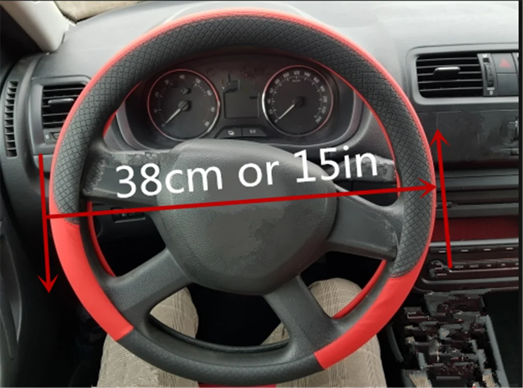 Автозапчасти крышка рулевого колеса 38 см или 15 дюймов кожаный ткацкий для Nissan Altima 370Z Xmotion X-Trail Qashqai
