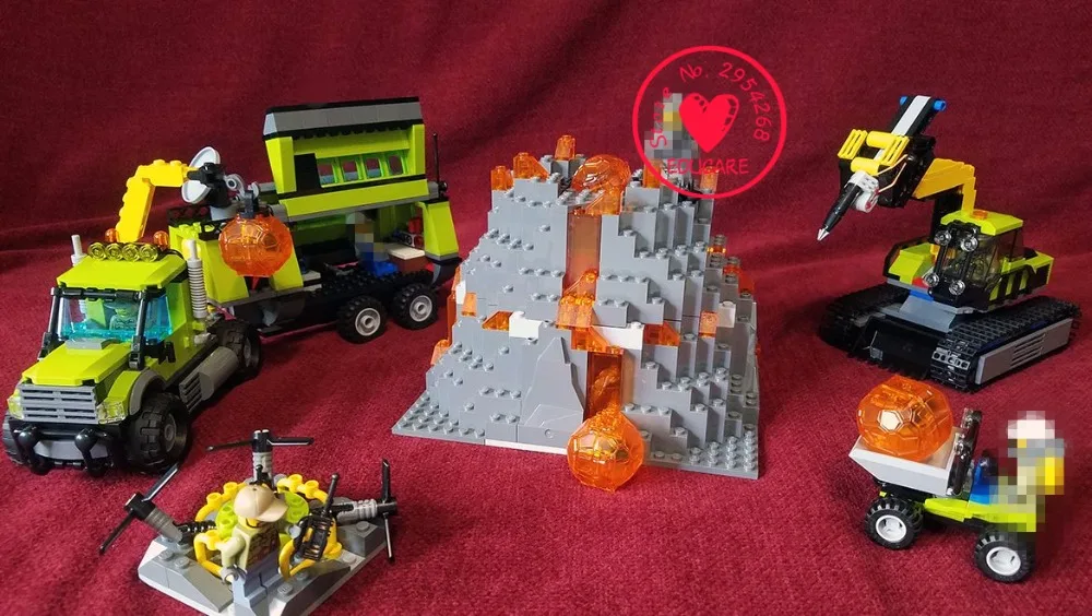 

New Volcano Exploration Base Geological Prospecting fit legoings city figures 60124 model Building Block Bricks Toy gift kid boy