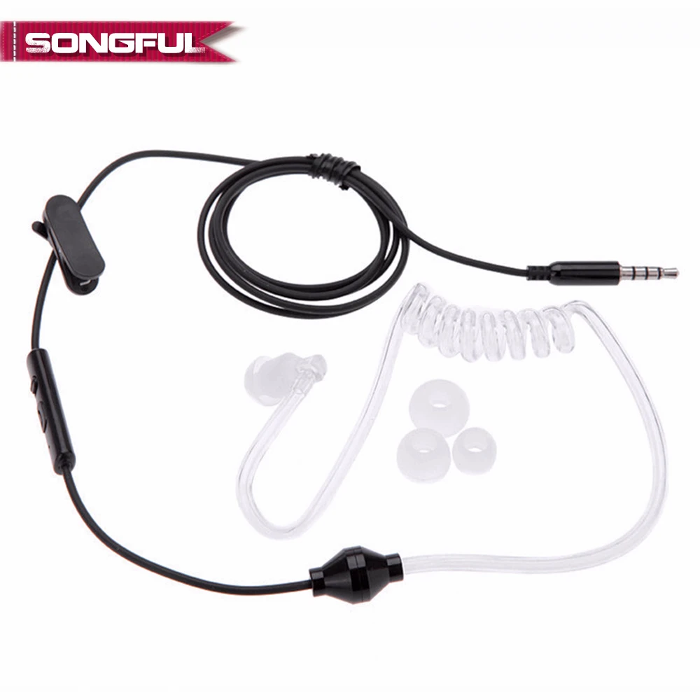 

Acoustic Radiation Protection Anti-Radiation Headphones Earphone Hook Air Tube With Microphone Volume Control Handsfree Stylish