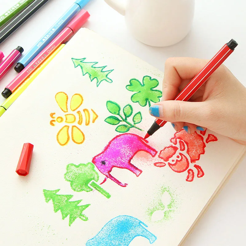 

Cute Kawaii 12/18/24 Colors Watercolor Pen Water Chalk Marker Pen For Anime Drawing Manga Painting Art Supplies Stationery