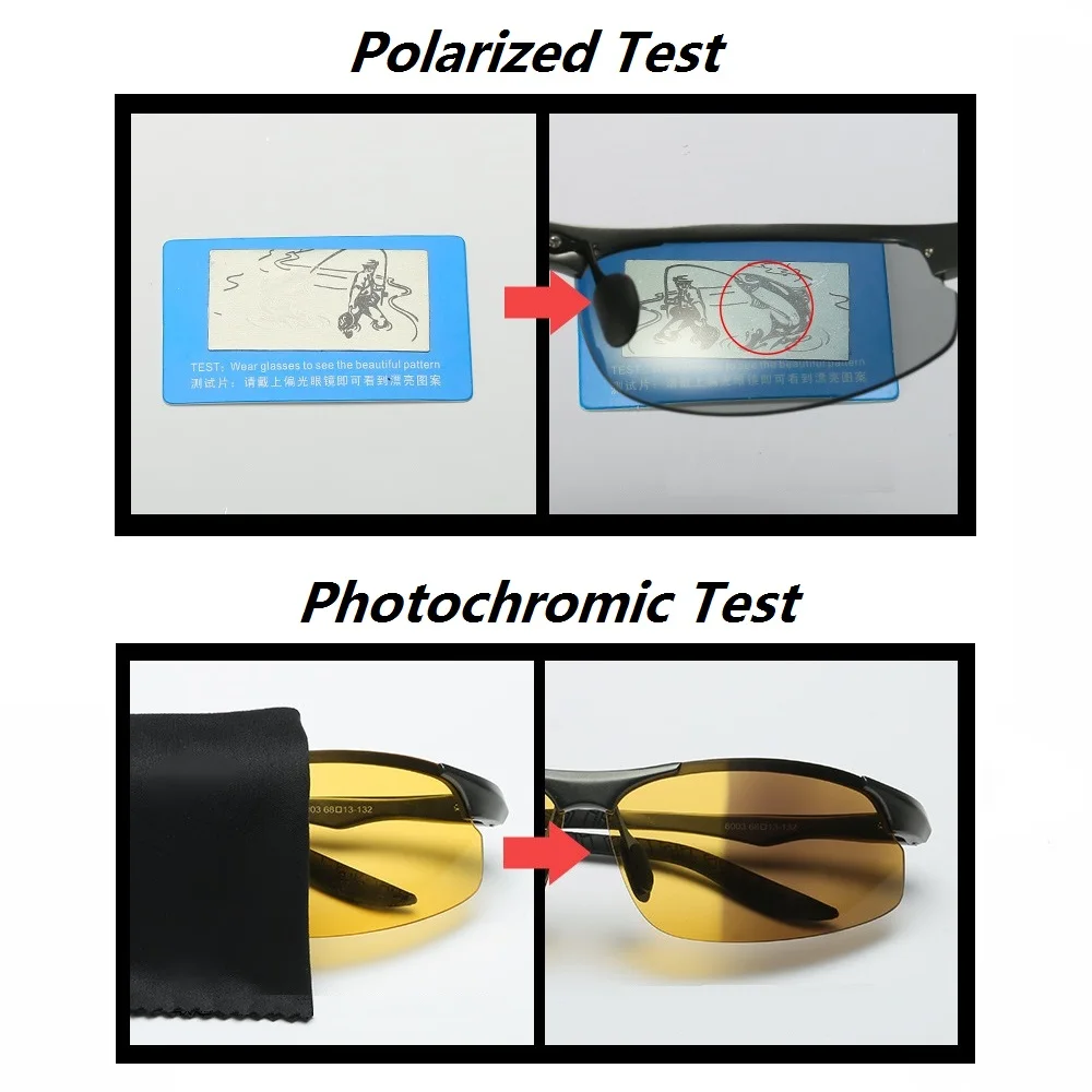 День Ночь фотохромные поляризованные мужские солнцезащитные очки для водителей женские анти-УФ мужские безопасные очки для вождения рыбалки UV400 Солнцезащитные очки