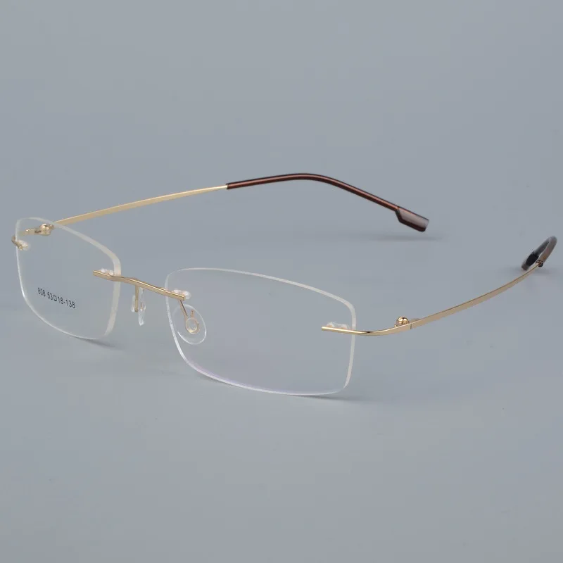 Titanium Alloy Rimless Glasses Frame Men Ultralight Prescription Myopia Optical Eyeglasses Male Frameless Eyewear 6 color eyeglass frames myopia glasses optical glasses