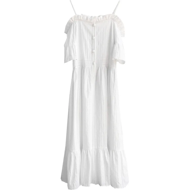 white flare maxi dress