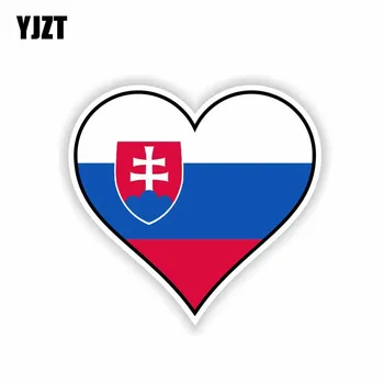 

YJZT 11.5CM*10.6CM Personality SLOVAKIA Heart Car Sticker Window Motorcycle Helmet Decal 6-1650