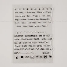 

Eno Greeting clear stamp transparent silicone diy calendar planner stamps months and week planner journal stamps