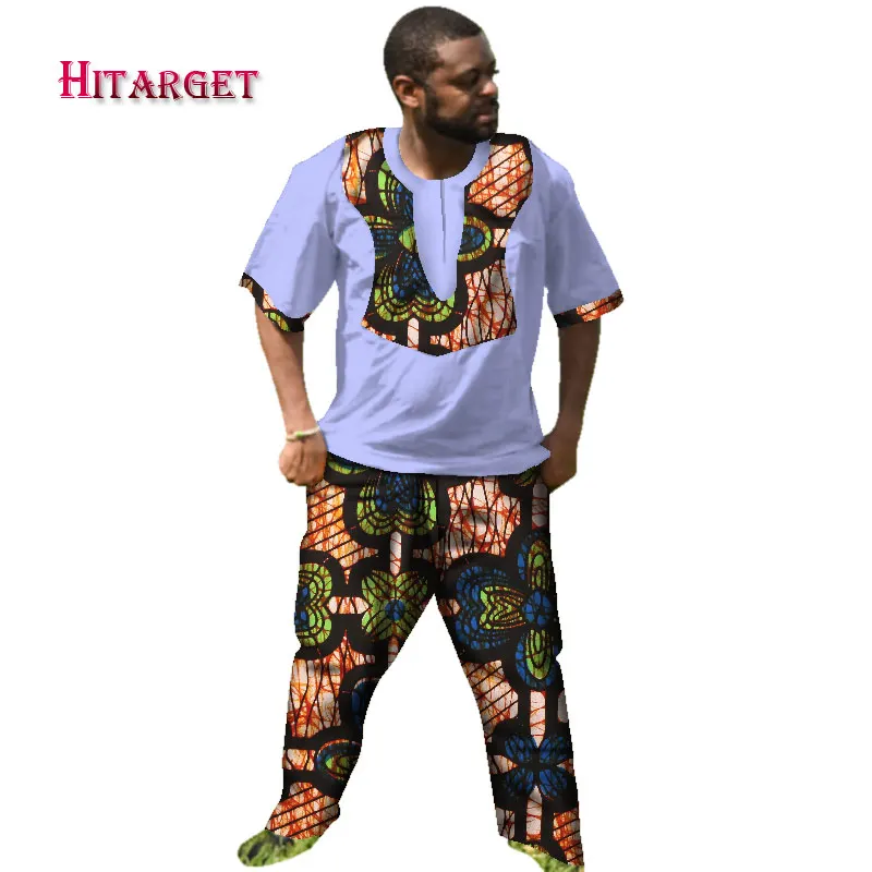 

Africa new fashion de riche africano hombres camisa con pantalones bordado camiseta con pantalones mens african clothing WYN338