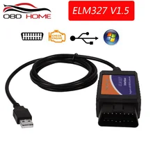 Obd2 elm327 bluetooth usb v1.5 carro diagnóstico usb cabo interface suporta todos os protocolos obd2 para janela elm 327 usb obd scanner