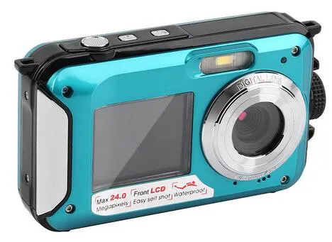 

HD 1920*1080P 24mp waterproof digital camera with dual display 16x digital zoom camera free shipping