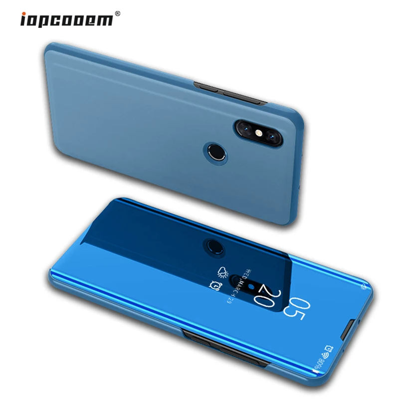 Case For Xiaomi Mi Mix 3 Luxury Smart Mirror View Flip Leather Full Cover Phone Cases Couqe mix3 Fundas | Мобильные телефоны и