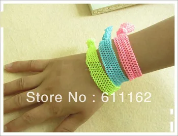 

500pcs 0.7inch Lace Hair Tie Elastic Baby Fold Over Hair Ties Girl's Goody Hair Accessories Hair ribbon Brand New