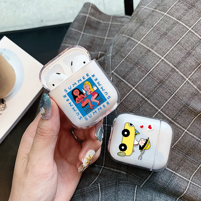 Hard PC Earphone Case For Airpods 1/2 Bluetooth Wireless Earphone Protective Clear Skin Cover For AirPods Universal Bag