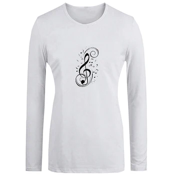 

violin Retro Art Music notation Treble clef JDM Red Car Design Womens Ladies Printing T Shirt Graphic Tee Long Sleeve Cotton