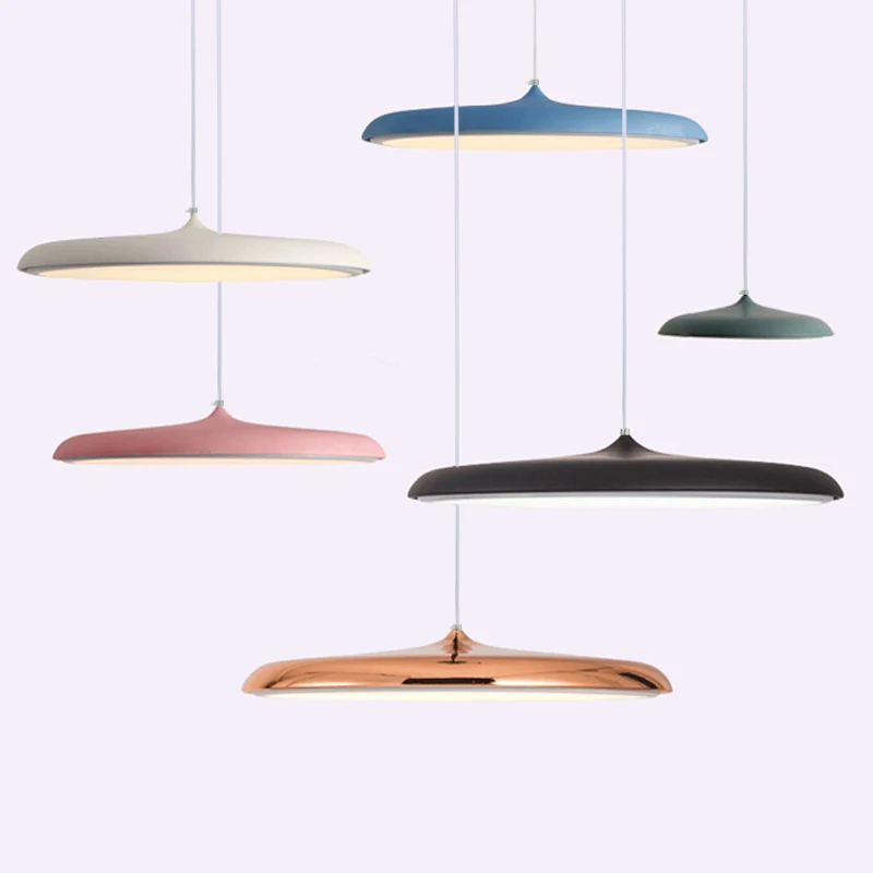 

Decorative art UFO creative pendant lights macaron nordic Acrylic lamps for restaurant cafe kitchen hall Aluminum hanging lamp