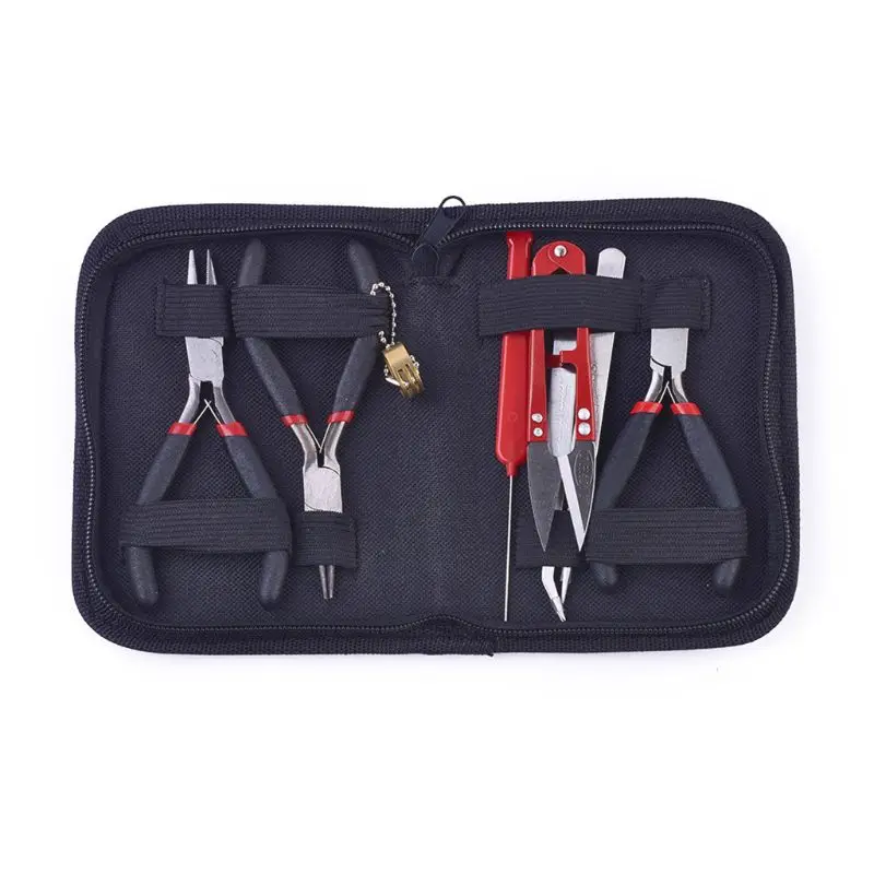 

8PC/Set Jewelry Tools with Plies and Scissor Beading Tool Kit for Jewelry Making DIY Tools Package Beaders