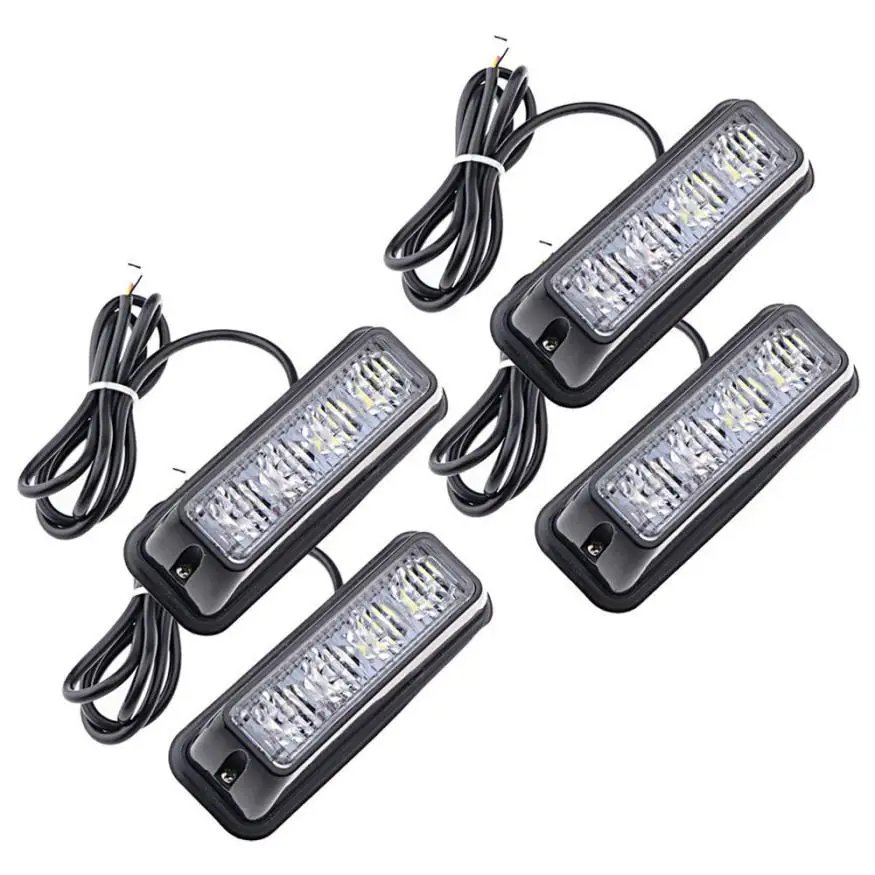 

HAMBODER 4pc Waterproof Car Truck Accessory 4 LED Strobe Flash Amber Light Lamp Bulb Mar23 Drop Ship